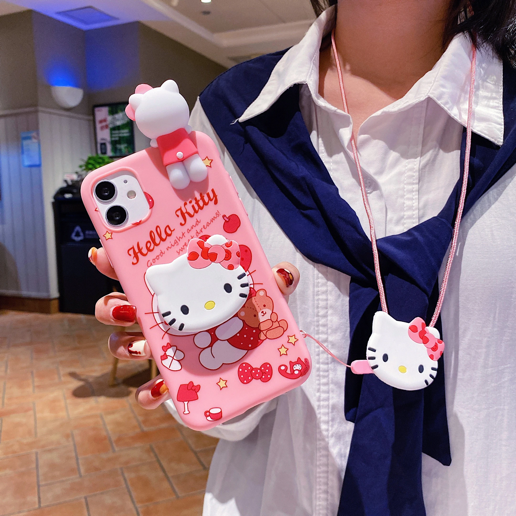 Adorable Sanrio 3D Kitty Melody Phone Holder Case with Lanyard