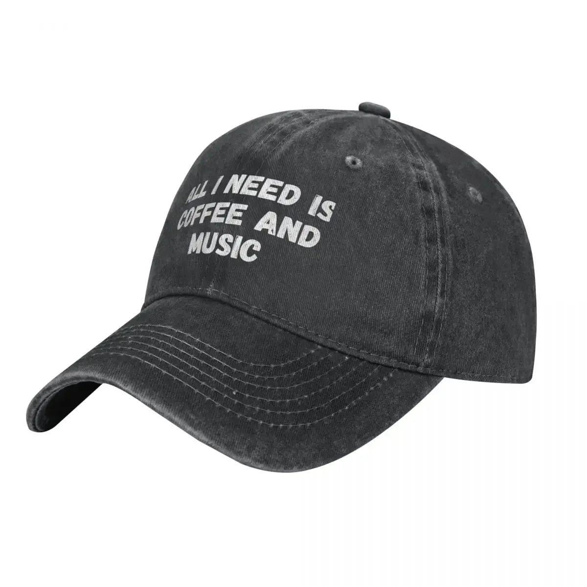 

All I need is coffee and music Cowboy Hat dad hat Big Size Hat funny Women's Golf Wear Men's