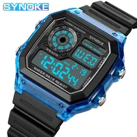 SYNOKE Wrist Watch For Men Digital Sports Waterproof Watch Transparent Multifunction Chronograph Alarm Backlight reloj hombre 1