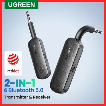 UGREEN 2-in-1 Bluetooth 어댑터 송신기 수신기 Bluetooth AUX 5.0 무선 3.5mm 어댑터 스테레오 이어폰 용 TV 카 오디오
