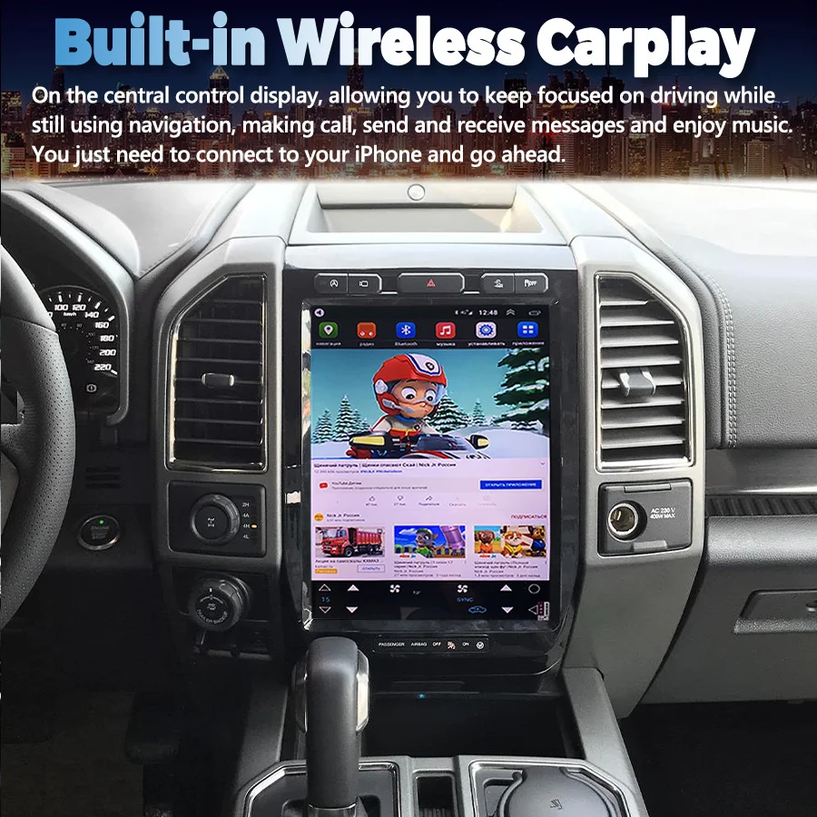 16.8" Car Radio Android Vertical Big Screen For Ford F-150 F150 2015 2020 Multim