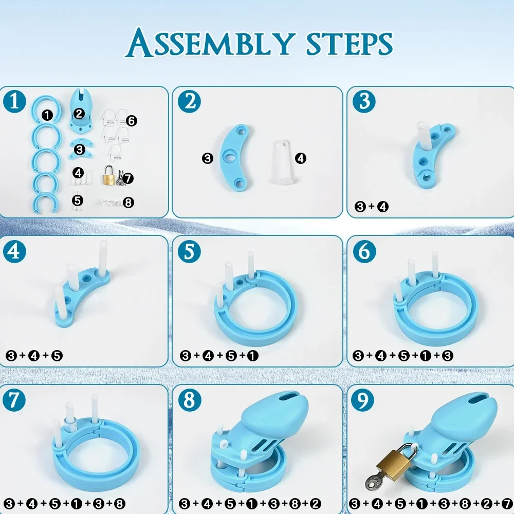 Male Penis Lock Chastity Cage for Men Virginity Breathable Cock Ring Men's CB Cock Cage with Lock Key SM Urethra Device Toy
