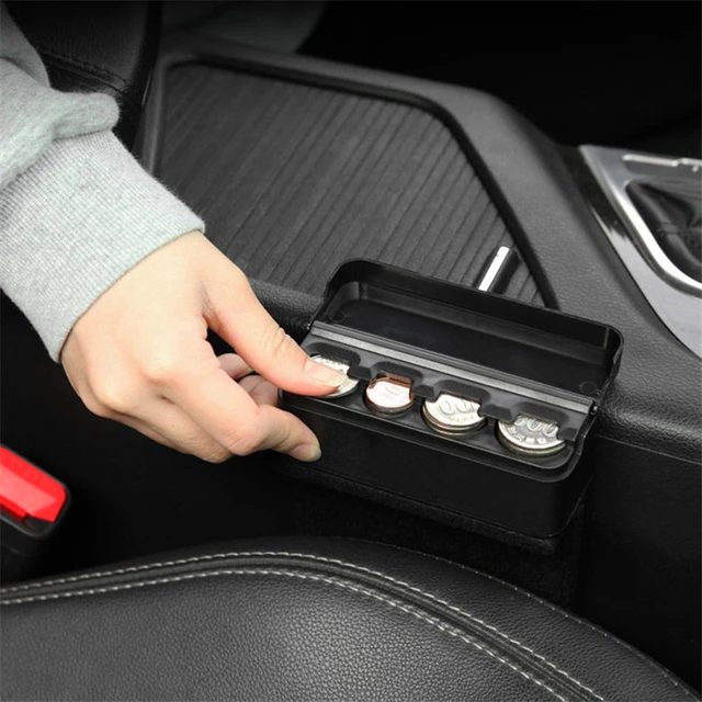 Porte-monnaie en plastique noir pour intérieur de voiture, boîte