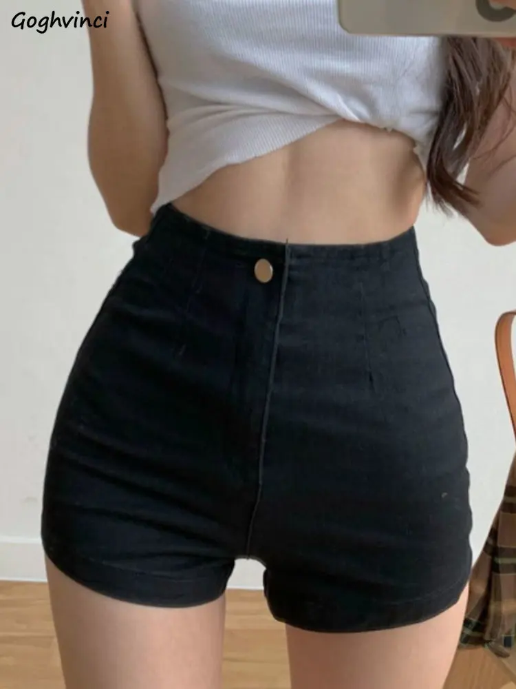 

Shorts Women Slim Simple Sexy High Waist All-match Pockets Leisure Chic Solid Charming European Style Streetwear Elasticity New