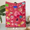 Cartoon Stars K-Kirby Wave Printed Blanket Picnic Blankets Warm Blanket Soft and Comfortable Blanket Home Travel Birthday Gift 3