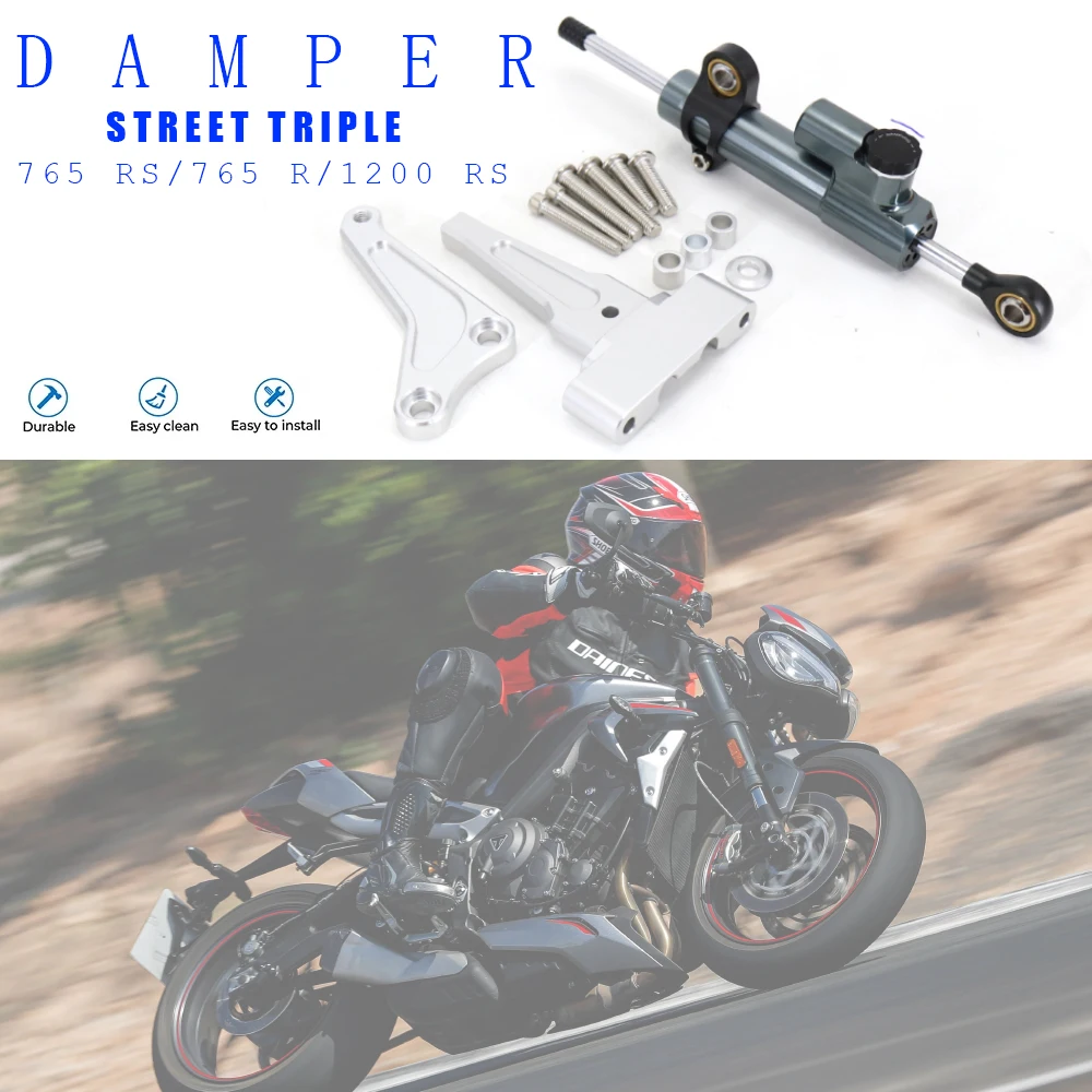 

Motorcycle Modified Steering Damper Stabilizer Mounting Bracket Support Kit For Street Triple 1200 RS 765S 765R 765RS