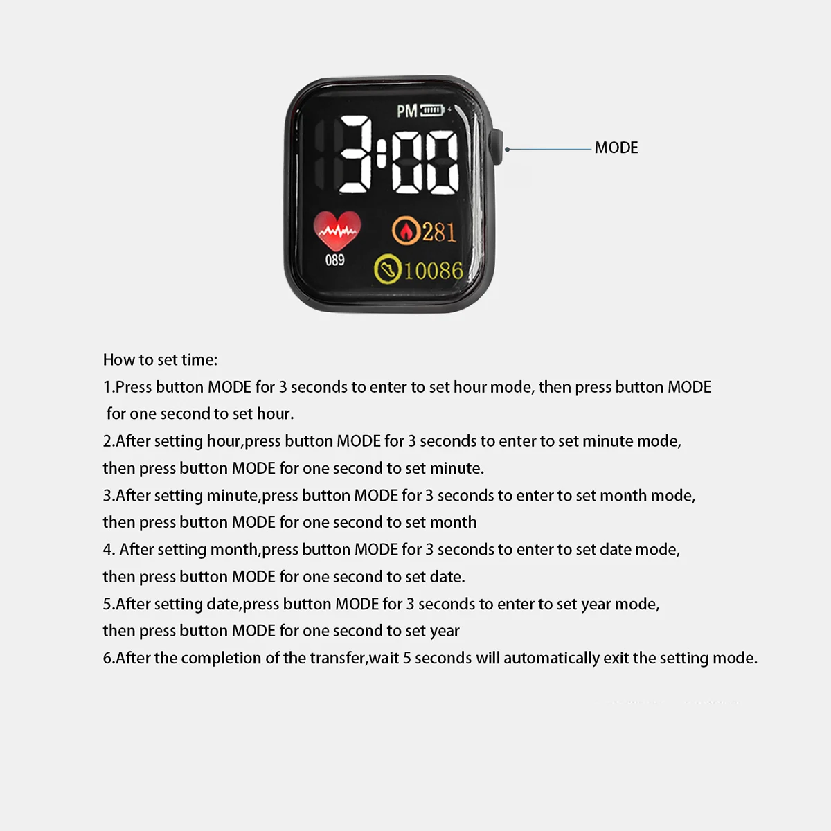 Children's Smart Watch Personalized Fashion Square Love Electronic Watch Boys and Girls Sports Watch Bracelet 6