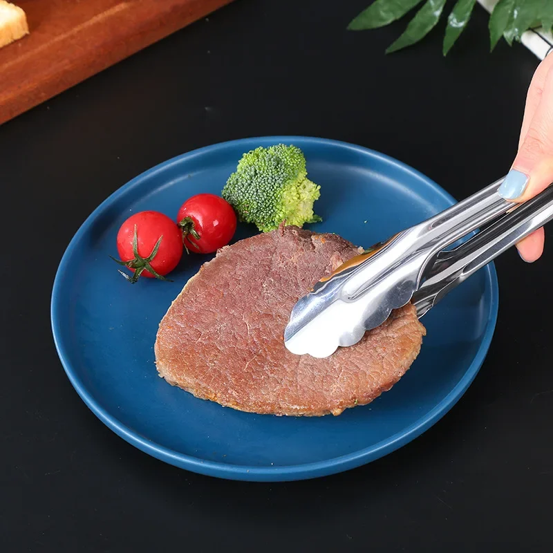 5-Size 304 Stainless Steel Food Tongs Barbecue Steak Bread Clip Vegetables Fruits Salad Buffet Clamp Kitchen Accessories