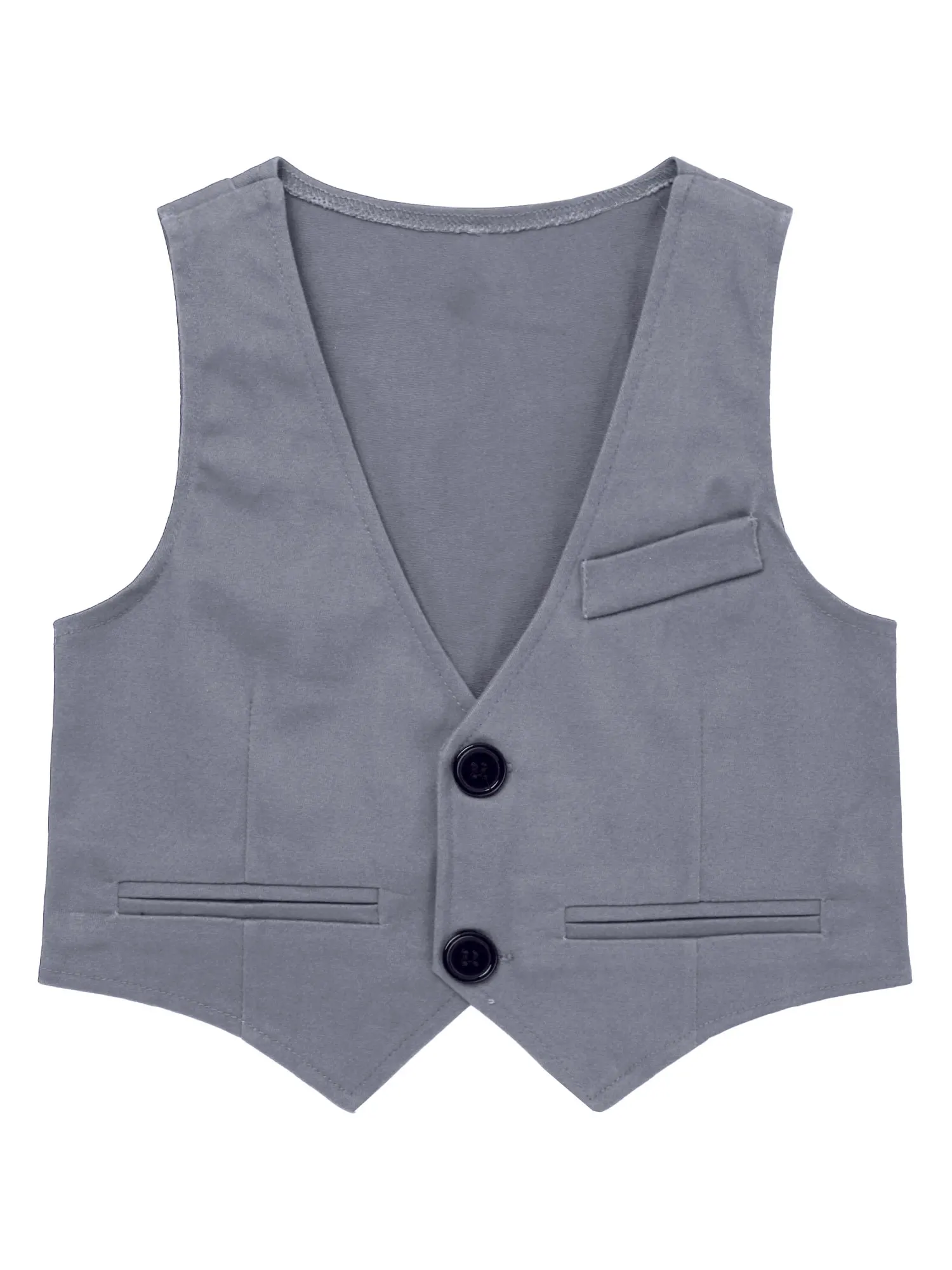 

Kids Boys Gentlemen Suit Vest Single-Breasted Formal Waistcoat Wedding Birthday Party Evening Prom Stage Performance Costume