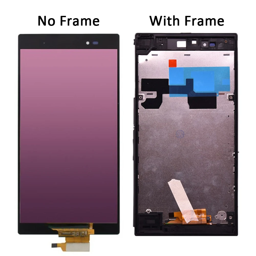 6.44'' Original For Sony Xperia Z Ultra lcd XL39h XL39 C6833 C6802 LCD Display Touch Screen Digitizer Phone Assembly with frame lcd display screen smart phone screen replacement