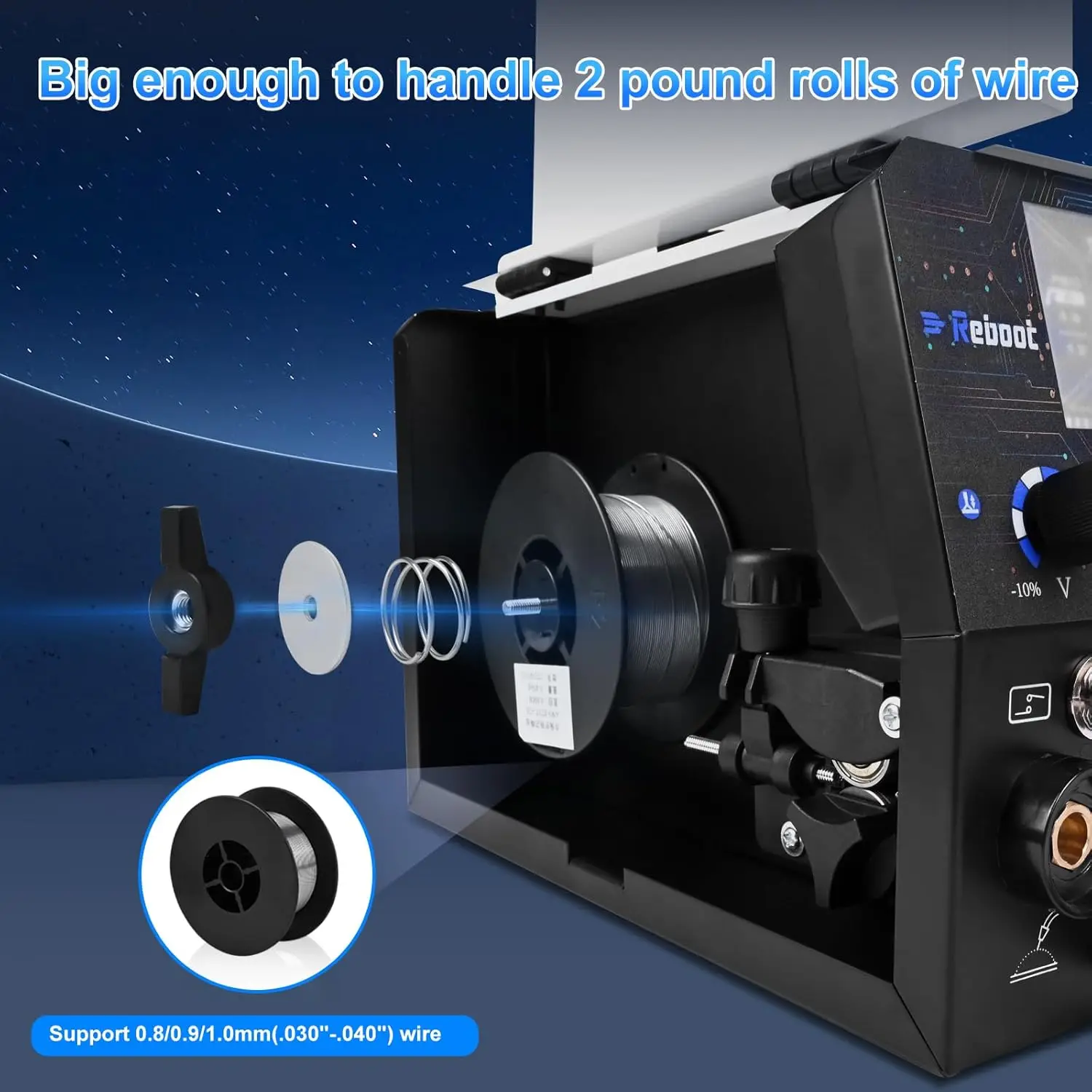200Amp MIG Welder 120V 240V 5 in 1 Welding Machine, Multiprocess for Gasless Flux Core MIG Welder/Gas MIG/Lift TIG/Stick/Spot