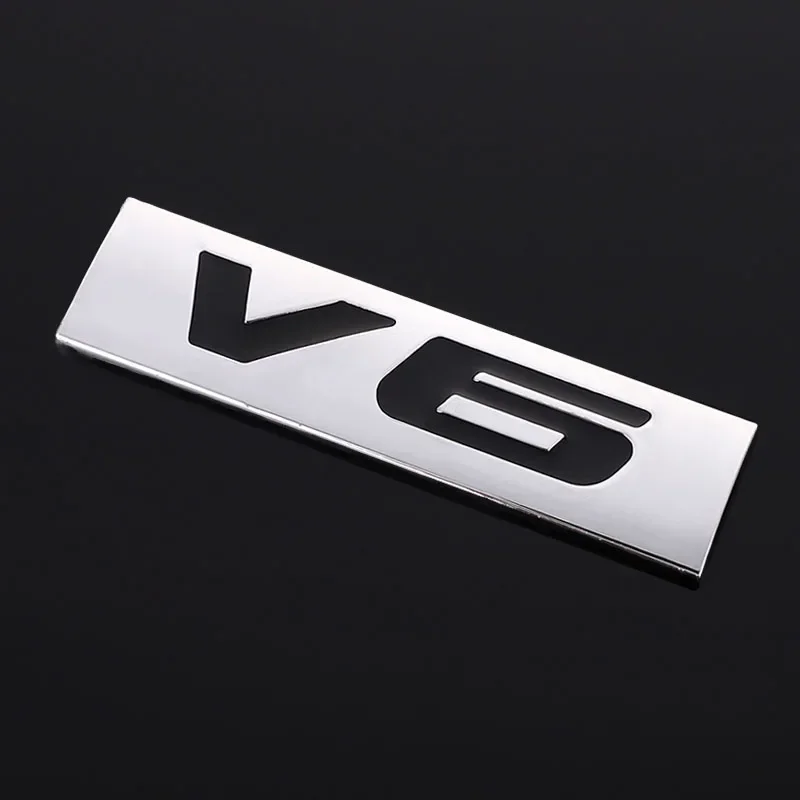 Car Sticker V6 V8 Rear Emblem Badge Metal Decals Tail Trunk Sticker for BMW Honda Chevrolet Skoda Ford Opel Lada Auto Styling