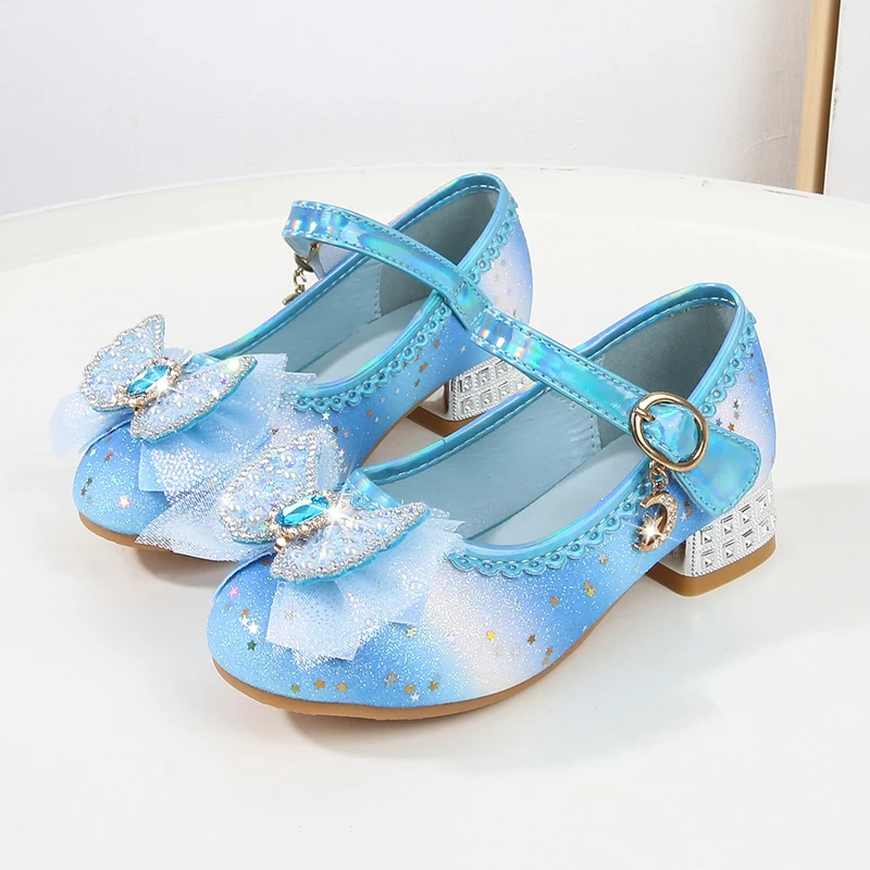 WOLLED Flower Girls Dress Shoes Mary Jane Shoes Bow Wedding Party Heel Princess Shoes For Toddler Kid