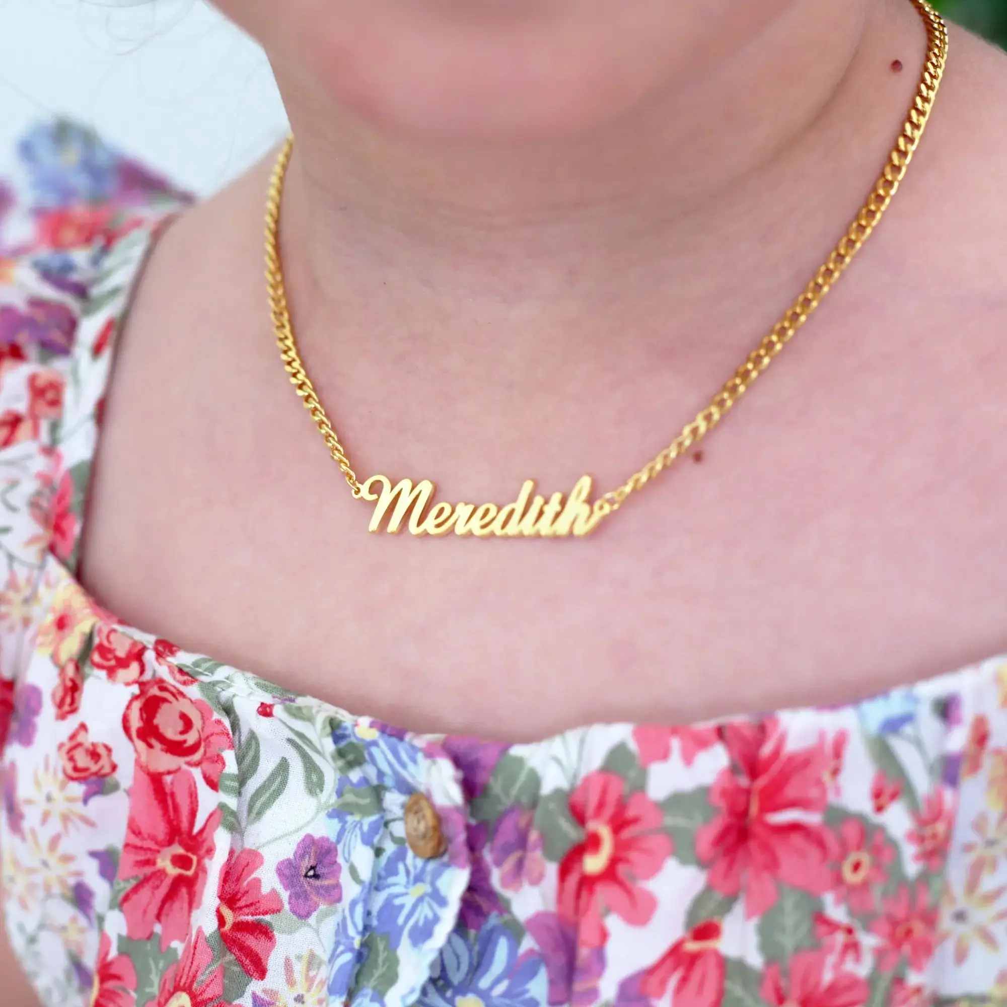 Personalized Child Name Necklace with Chunky Chain Customized Baby Name Necklace New Mom's Jewelry Gift Mother's Day Gift
