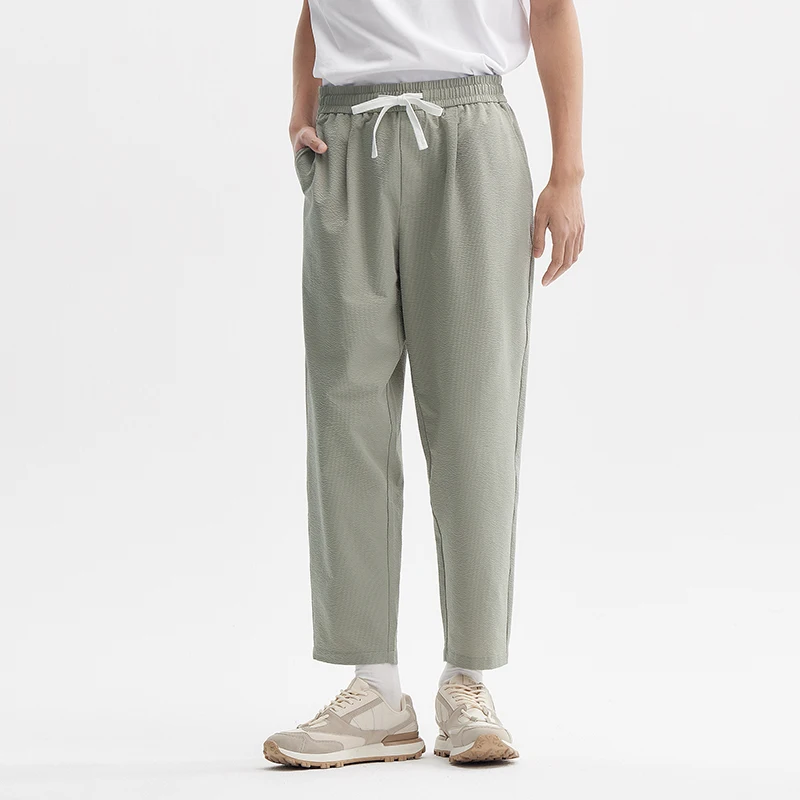 Semir Casual Trousers Men 2024 Summer New Daily Simple Commuter Loose Tapered Nine-Minute Trousers Elastic Waist Trousers 6