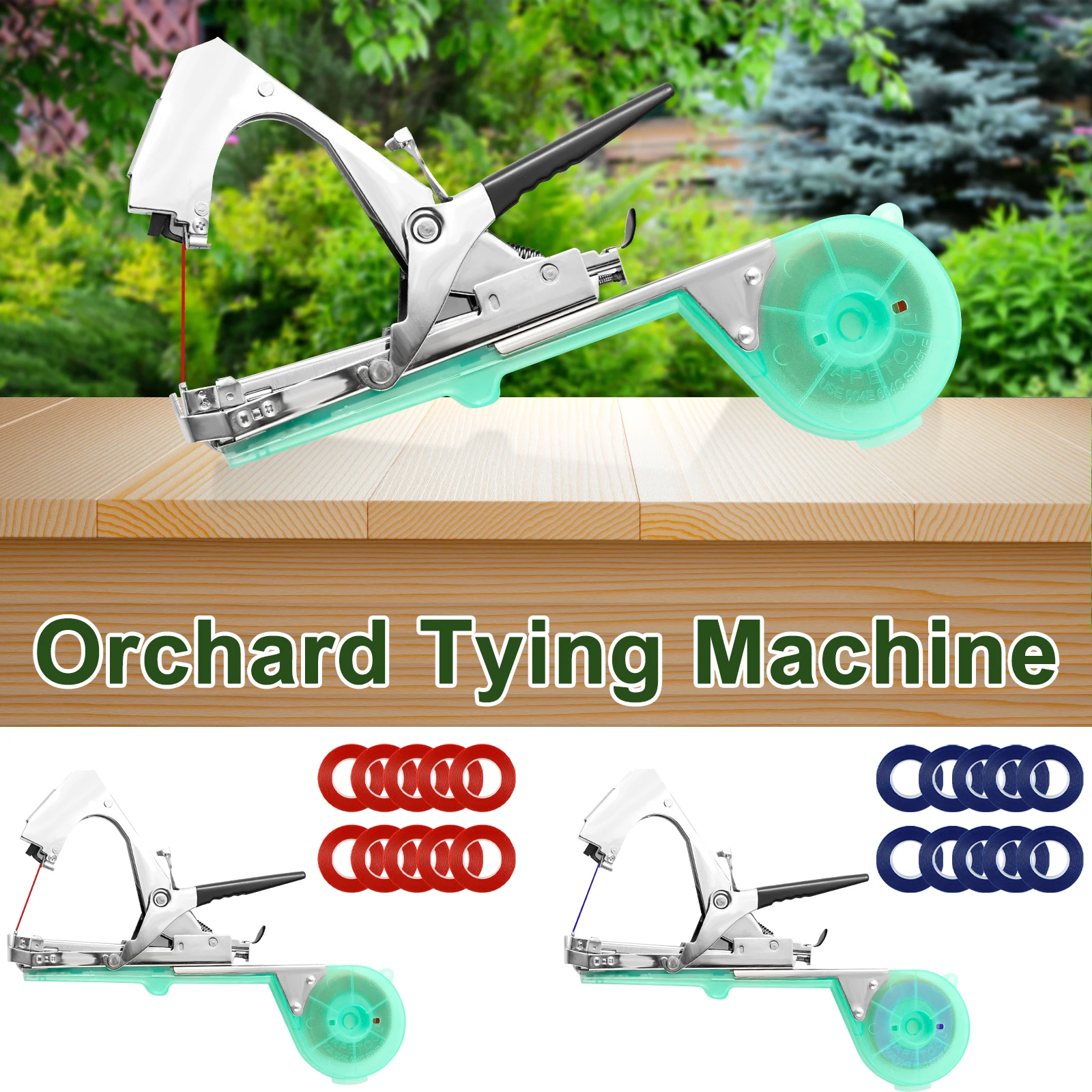 결속기 식물 테이프 도구 식물 가지 손 묶는 바인딩 기계, 포도 토마토 묶는 정원 도구, 10 개의 끈 