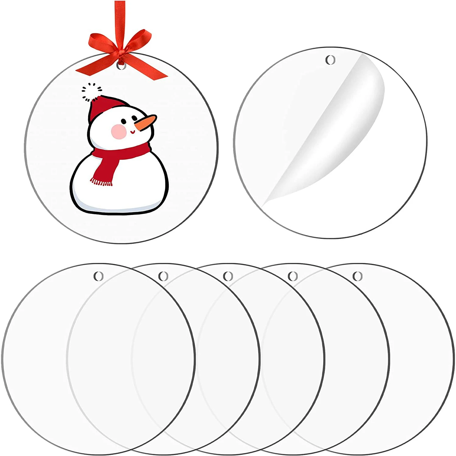 

4Inch Acrylic Circle Blank Ornament Clear Disc Sheets Clear Acrylic Keychain Blank for Carving Painting Ornament and DIY Craft