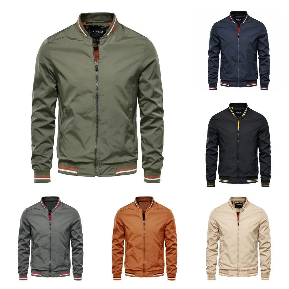 Autunno Inverno Uomo Giacca a vento Biker Bomber Giubbotti per uomo Giacca da campeggio Cappotto Giacca casual Capispalla Abiti maschili 5