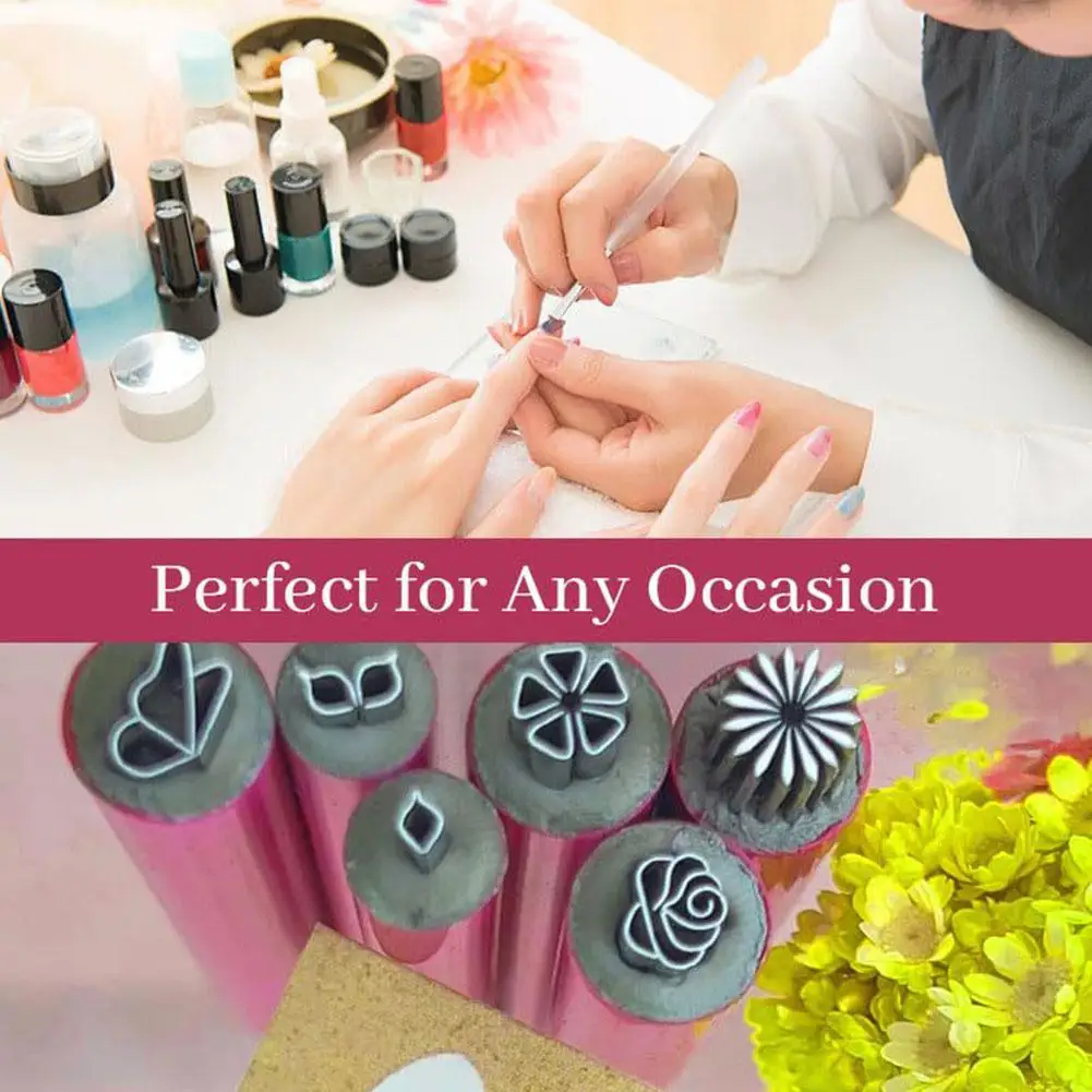 6pcs New Nail Art Stamp Pen Set Nail Art Pen Set Stamping Plate Nail Diy Nail Doodle With Petal Embellished Seal Pen 5