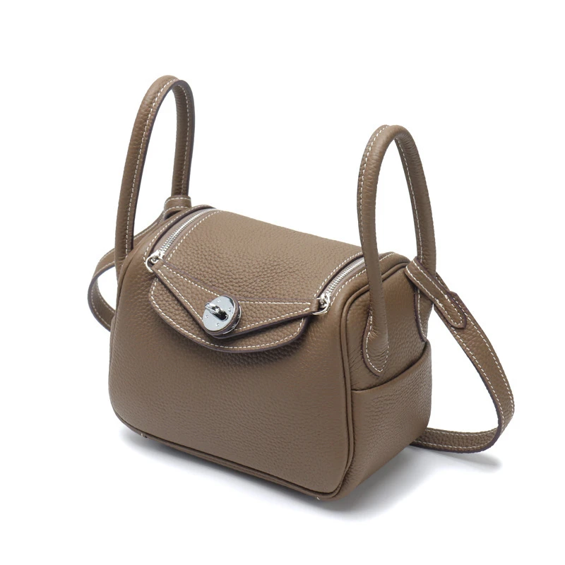 Women's Genuine Leather Silver Shoulder Bag Crossbody Bags Luxury