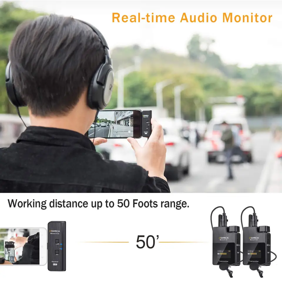 Comica-iphone,bomx-d,uc2,2.4g,iphone 15,pro max,android,ipad