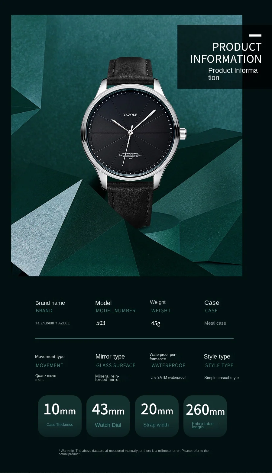 Orologio da uomo al quarzo impermeabile dal design semplice_voghion.com