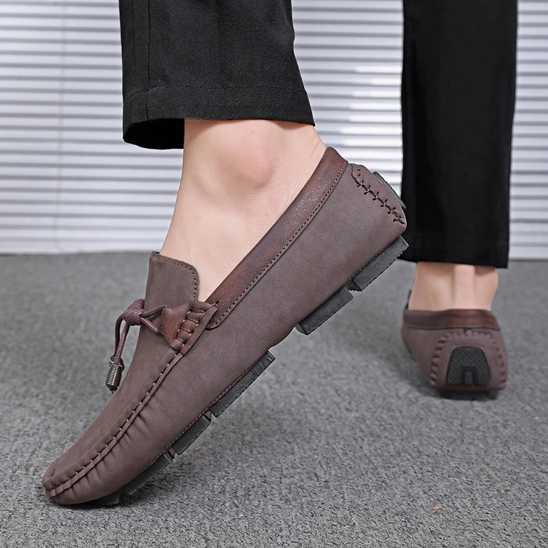 Lightweight Tassel Loafers Men Casual Shoes Handmade Leather Male Slip on Flats Man Moccasins Luxury Mens Driving Shoes 2024 6
