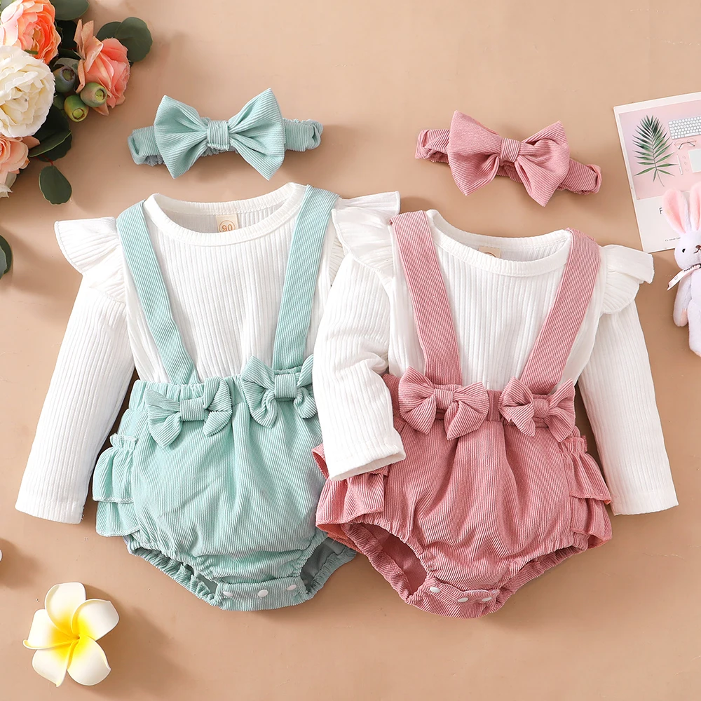 

0-18M Toddler Romper Outfit Baby Girl Clothes Long Sleeve Kids Fashion Autumn Spring Newborn Infant Girl Dress Children Costumes