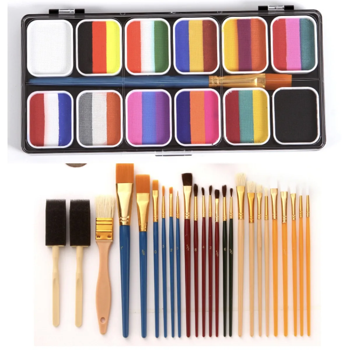 Body Paint Kit With Brush For Halloween Football Kids Face Eye Make Up body face paint,face body paint