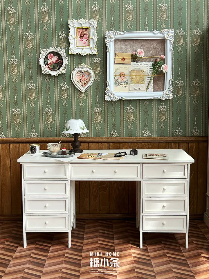 BCOATH 13-teiliges Mini-Klassenzimmer Spielset - Puppenhaus Zubehör Mit Tafel & Möbeln