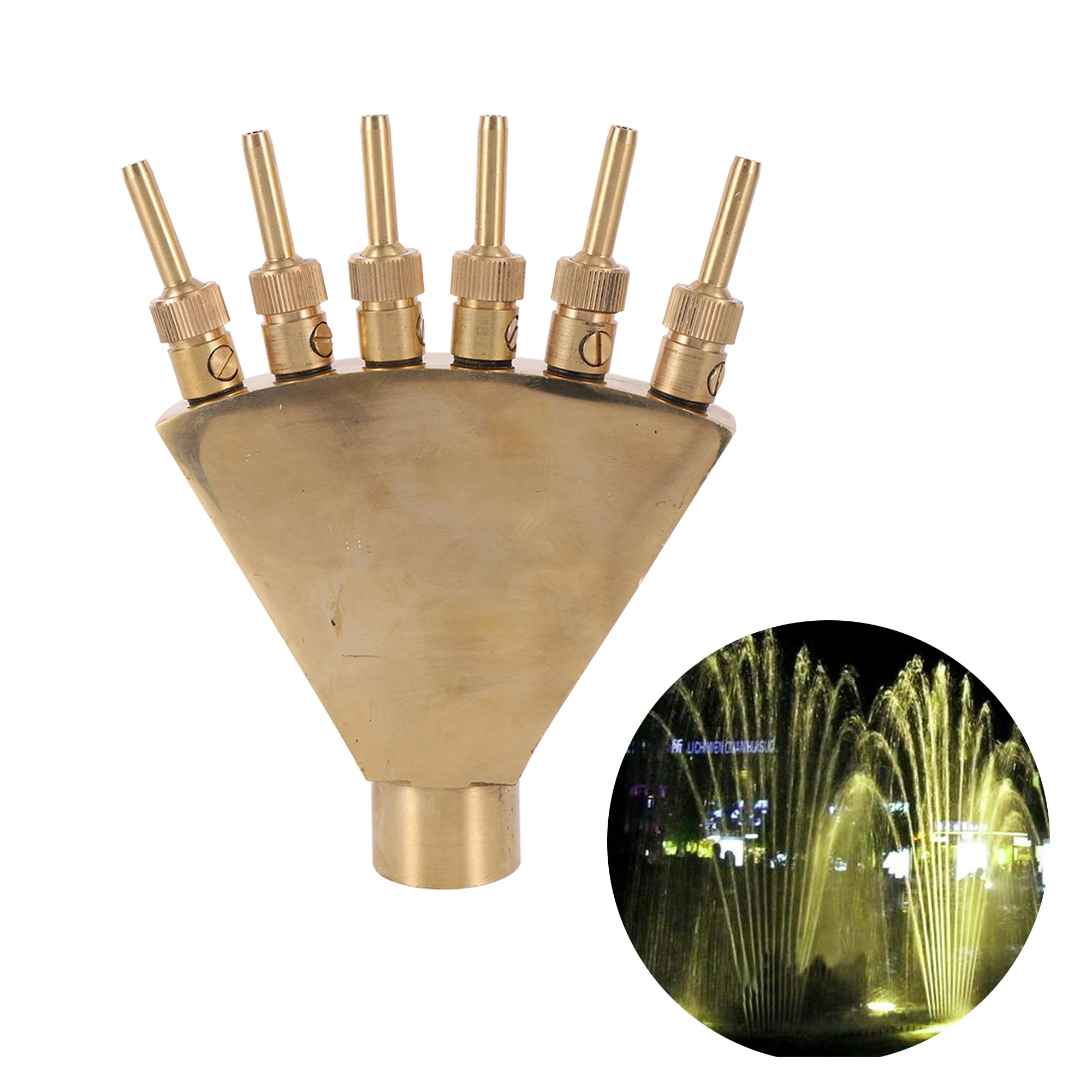 

1 Inch Brass Double Layer Firework Jet Water Fountain Garden Pond Fountain Water Nozzle Porous Scattering Sprinkler