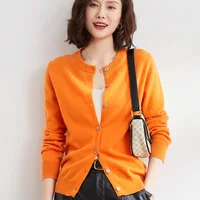 Women Cardigans Sweater O-neck Spring Autumn Knitted Cashmere Cardigans Solid Single Breasted Womens Sweaters 2022 - Image 3