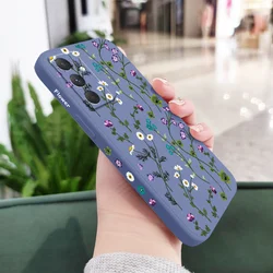 Fresh Flower Vine Design Phone Case Cover - Samsung A17 (Light Blue)