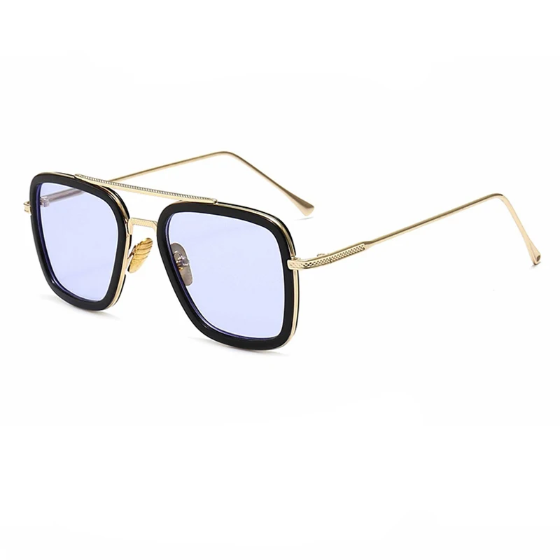 Tony Stark Robert Downey Men Women Sunglasses Square Frame Transparent Lenses Sun Glasses Male Ladies Eyewear Free_voghion.com