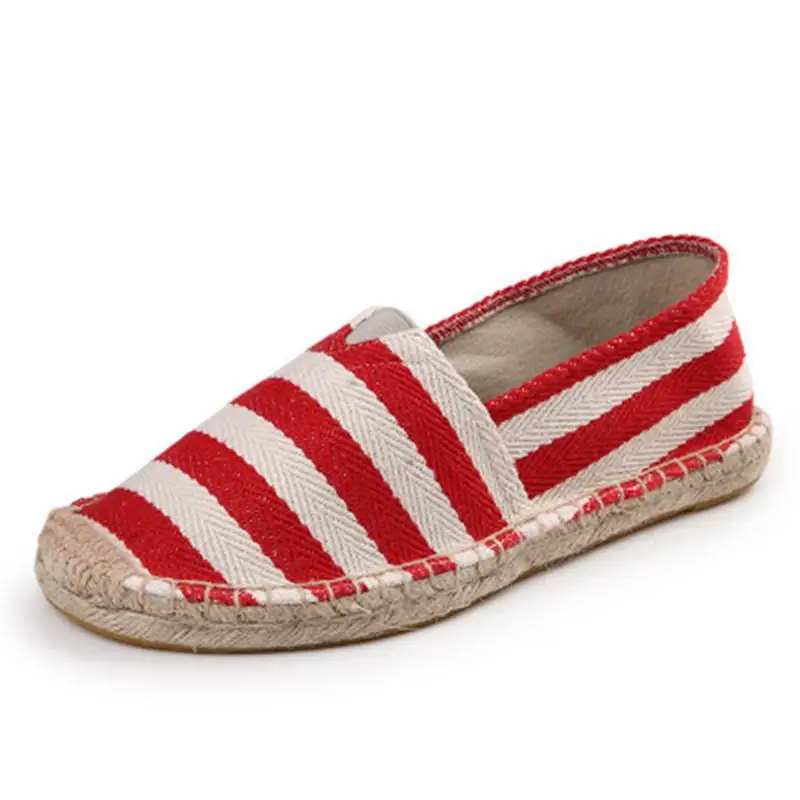 Girseaby Black Retro Vintage Lazy's Espadrilles Boat Shoes Flat for Female Unisex Larger Size Breathable 44 45 T189