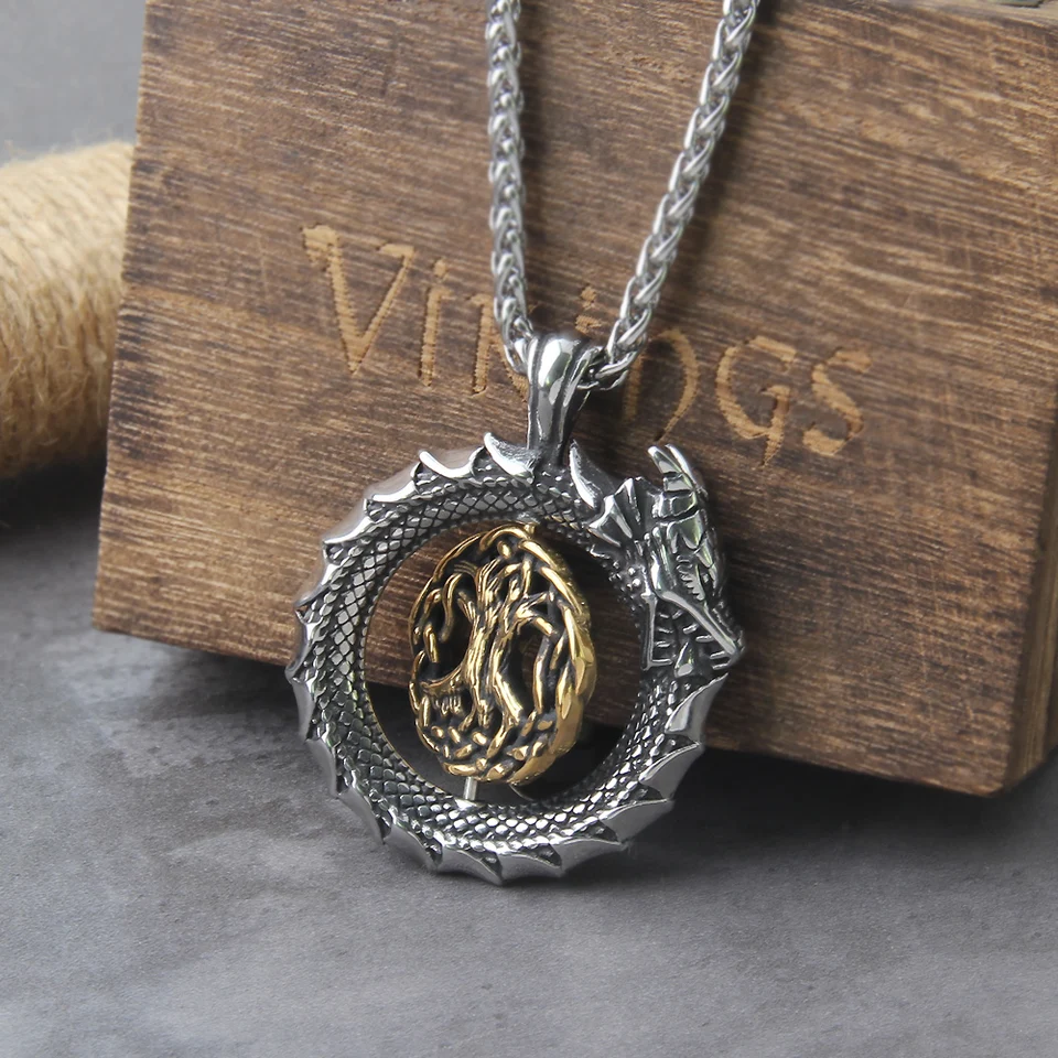Gold Plated Rotating Life Tree Pendant Necklace