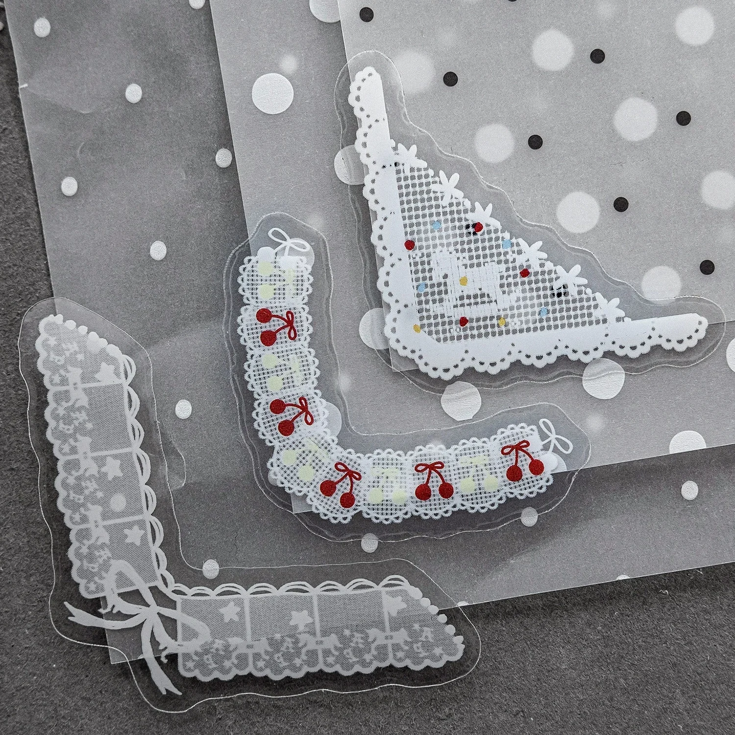 30Pcs 앤티크 레이스 저널 스티커, 빈티지 PET 화이트 잉크 테두리 데칼, 수제 일기 및 앨범을 위한 DIY 스크랩북 공예 용품