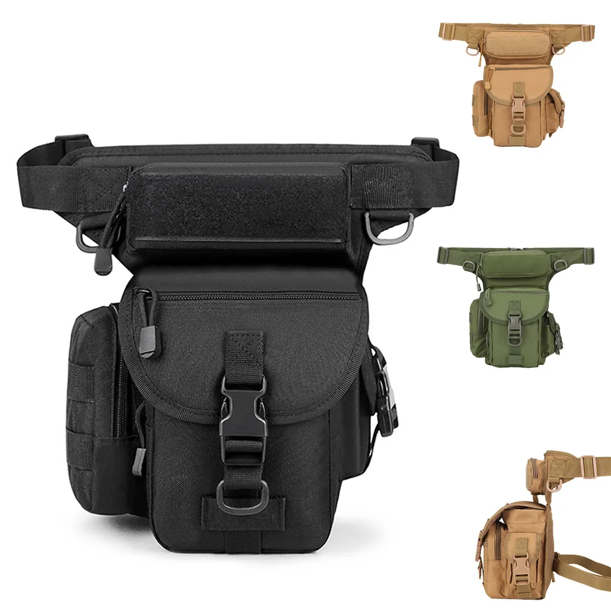 

Men Waist Fanny Pack Leg Bag Military Motorcycle Rider Camera Multi-Pockets Shoulder Nylon Male Bum Hip Thigh Fanny Pack Bags