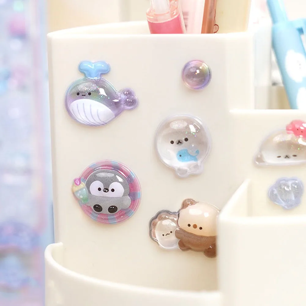 DIY 3D Relief Stickers Scrapbooking Creative Candy Ghost Rabbit Drop Diy Diary Stationery Sticker Decor Cute Aesthetic Stickers