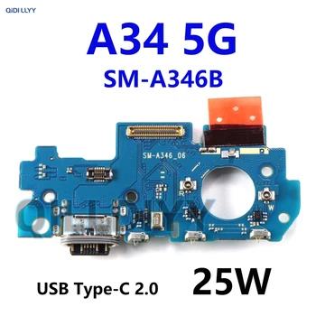 Flex di ricarica per Samsung Galaxy A34 A346E SM-A346B A346 Porta di ricarica USB Jack Dock Connettore Scheda di ricarica Cavo flessibile