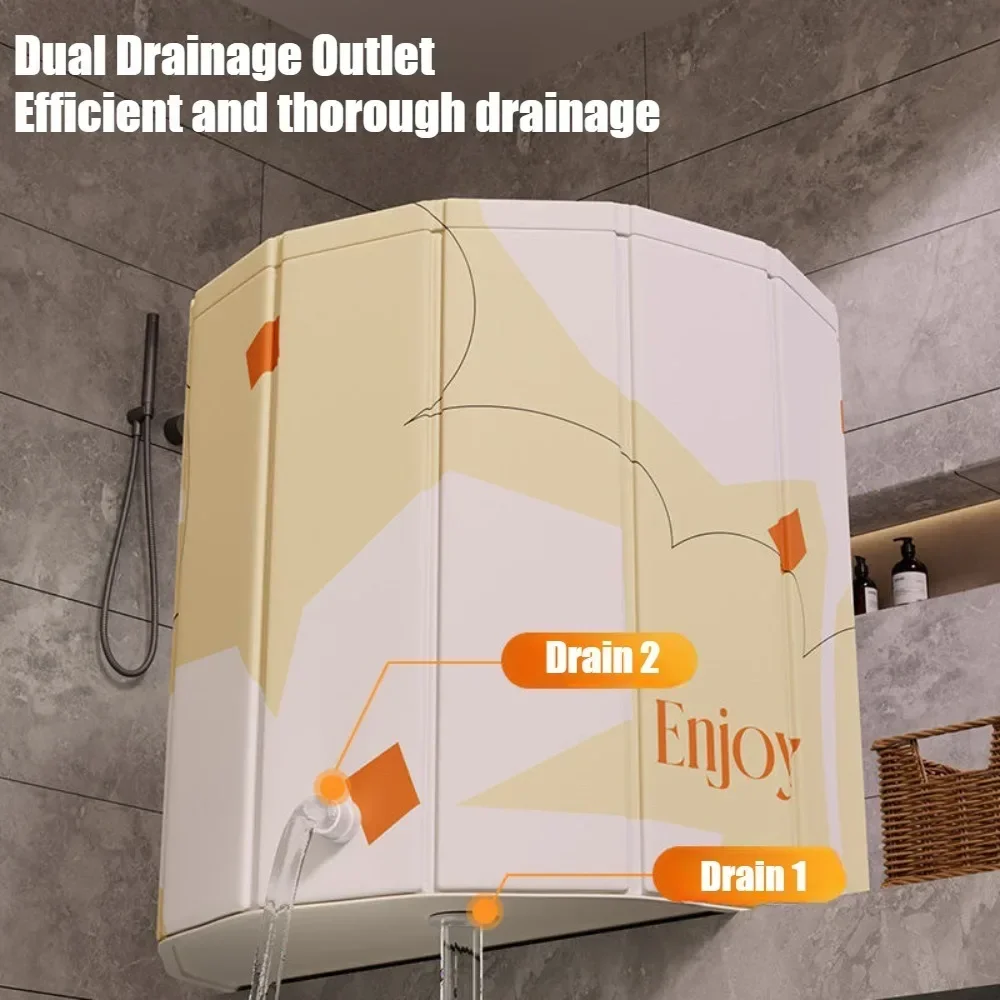 New foldable bathtub for adults, home use, bathroom bathtub with insulation cover, winter bathroom full-body bathing tub, SPA