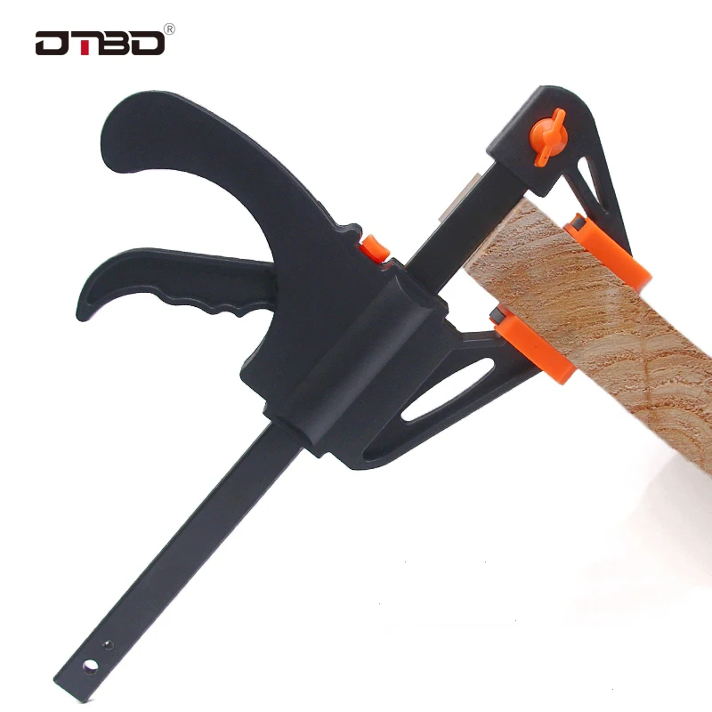 DTBD 4 inch Woodworking Bar F Clamp Clip Hard Grip Quick Ratchet Release DIY Carpentry Hand Vise Tool