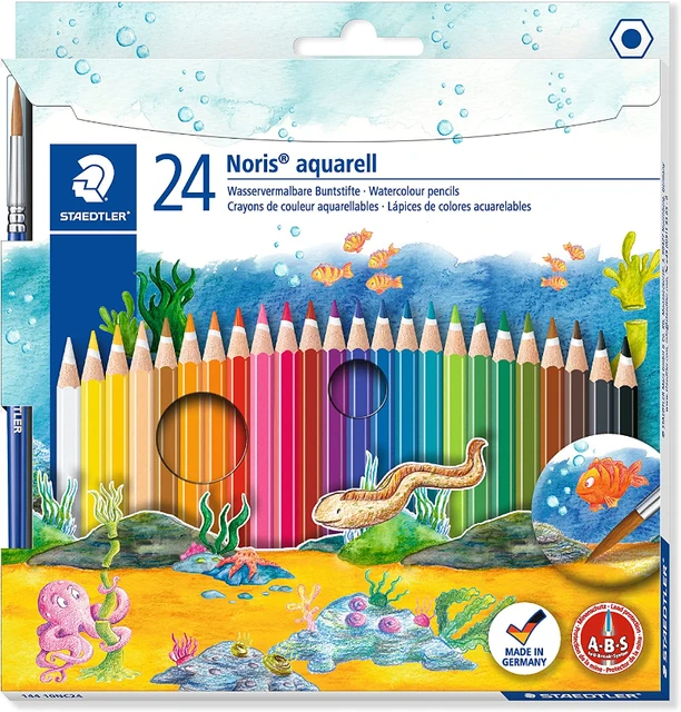 Staedtler Watercolor Crayons - Assorted Colors - 12/ Pack