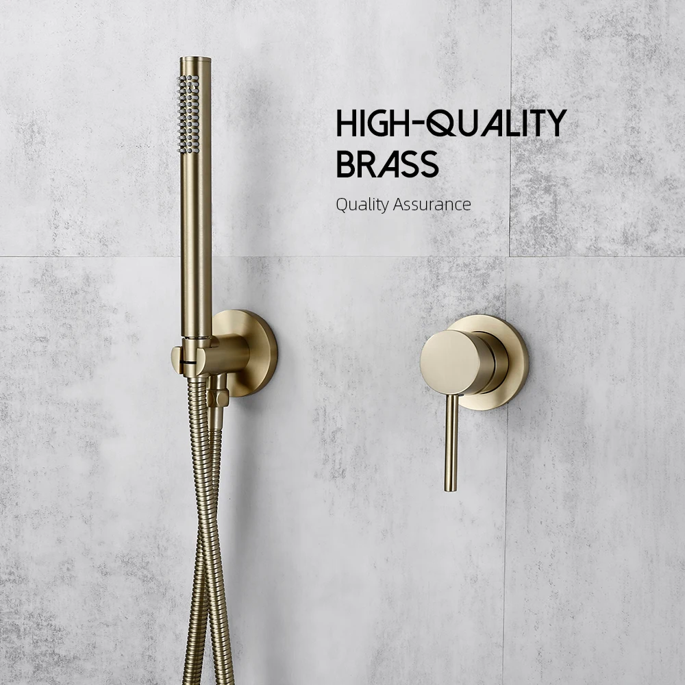 Handheld Shower Bathroom Shower Faucet Hot & Cold Water Tap Brass Holder And Stainless steel 1.5M Hose Wall Mount Mixer