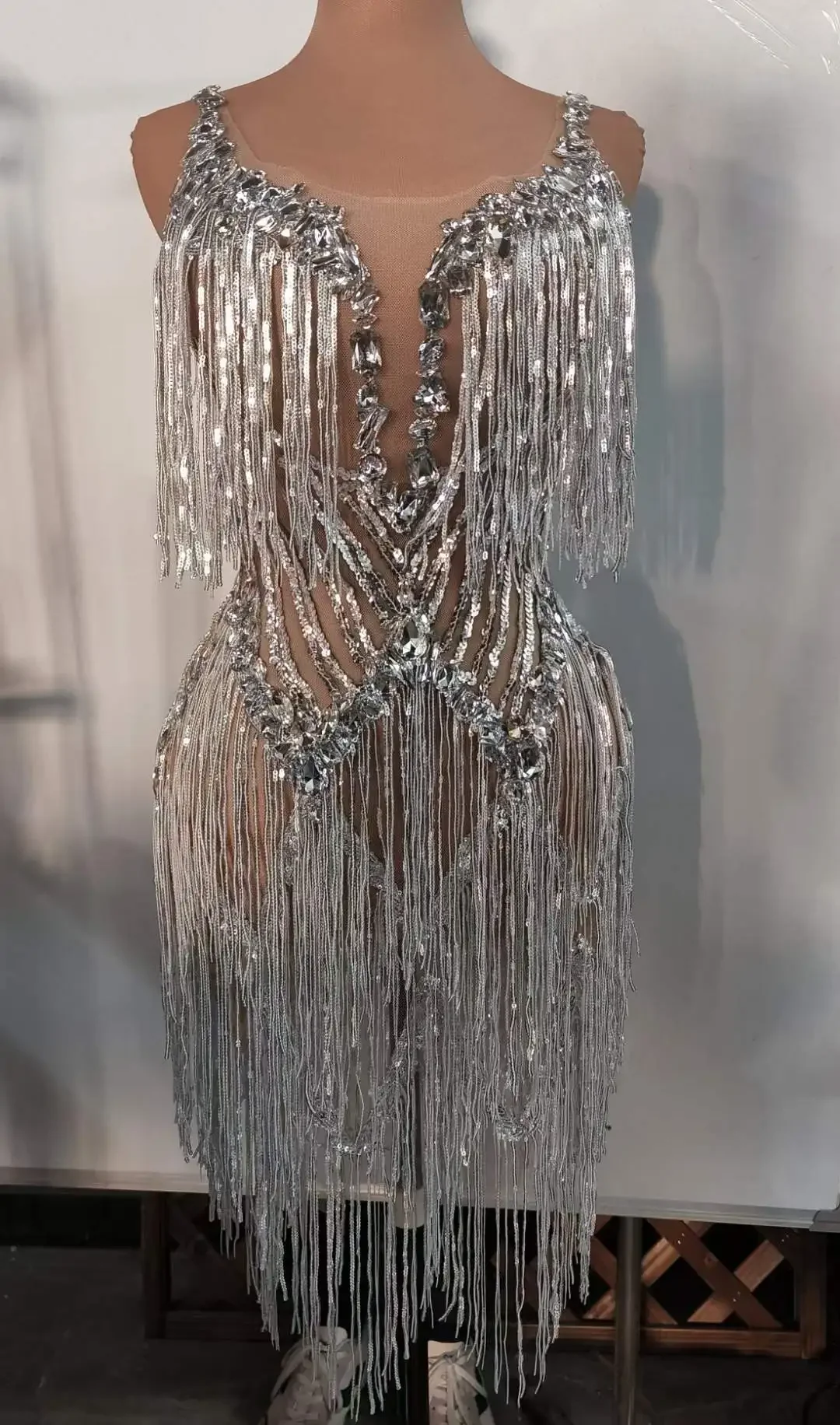 Nightclub-Outfit-Women-Drag-Queen-GoGo-Stage-Wear-Singer-Mesh ...