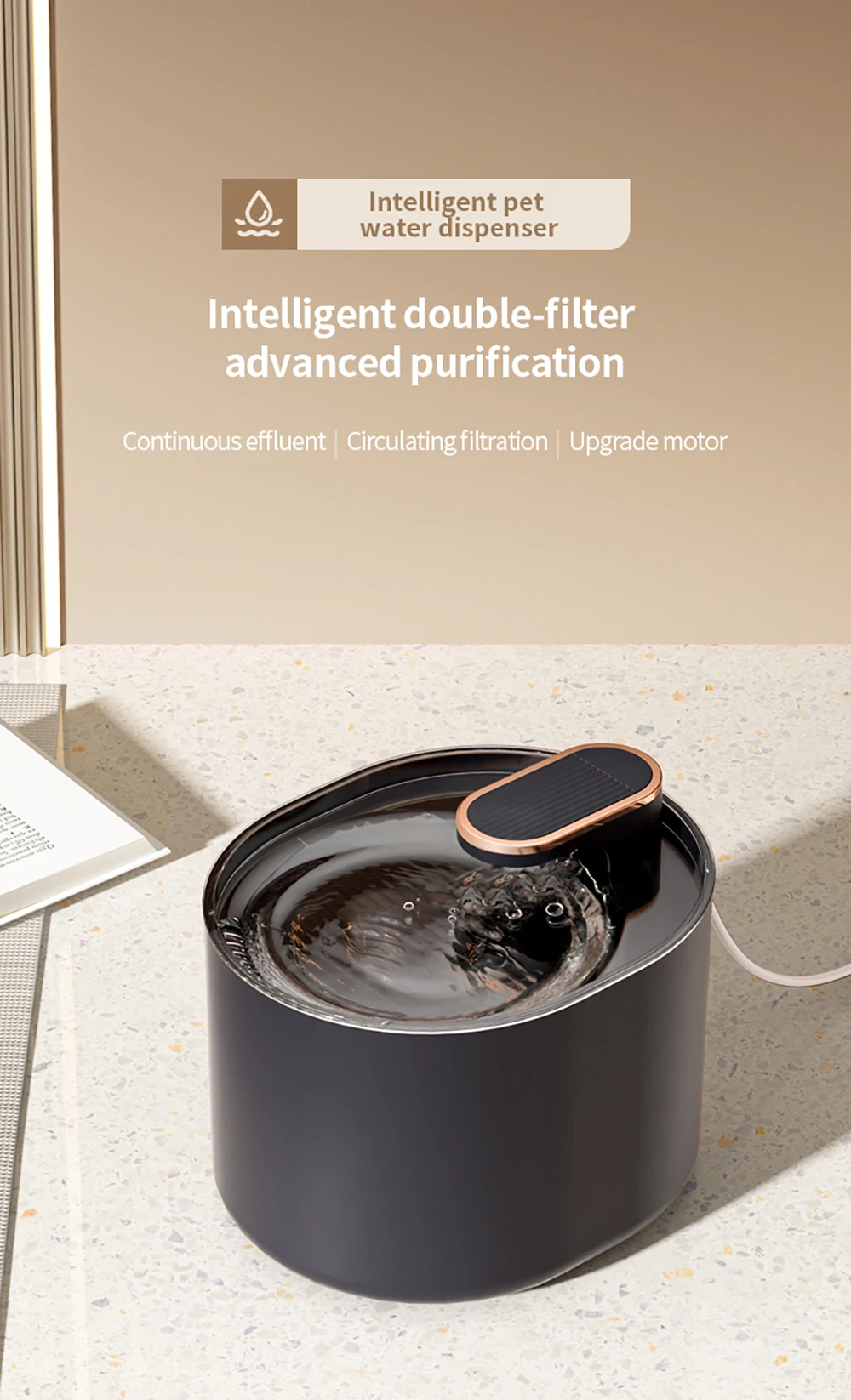 Title 1, 3L Automatic Cat Water Fountain with LED Light ...