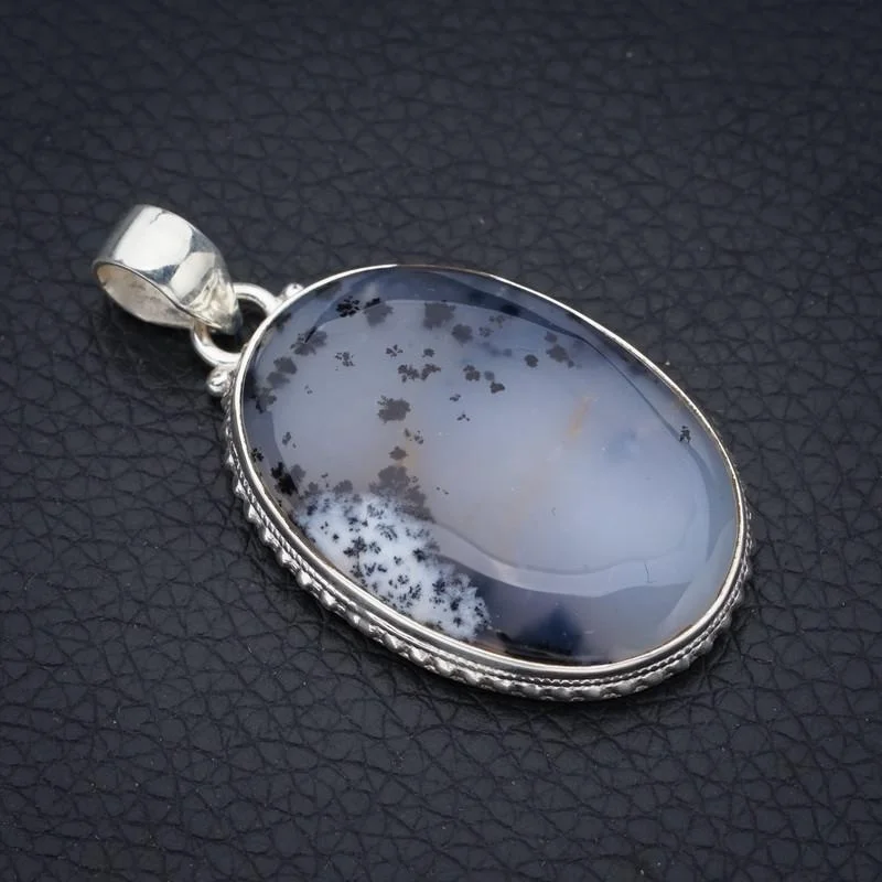 

StarGems Dendritic Opal Handmade 925 Sterling Silver Pendant 2" F3804