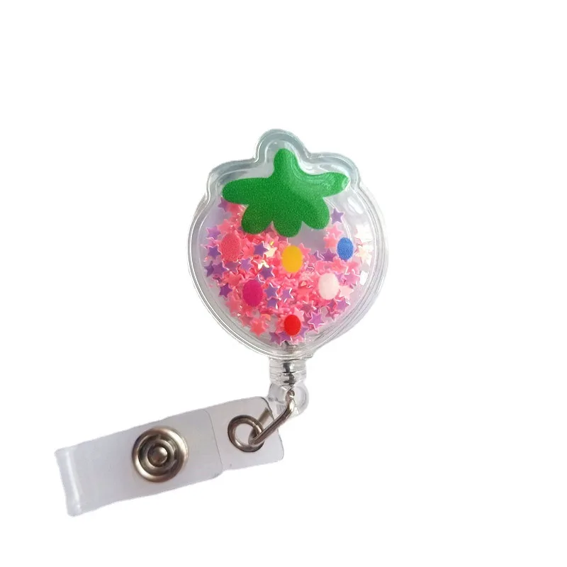 Strawberry Watermelon Fruit Rhinestone Retractable Badge Reel Clip Nurse  Doctor Students ID Card Holder Office Supplies - AliExpress