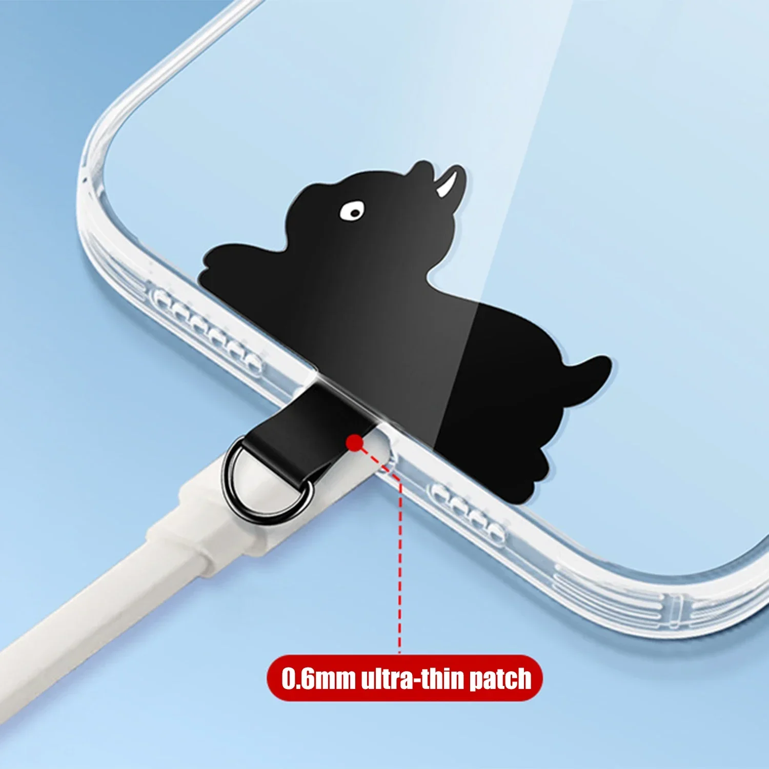 TPU Detachable Phone Anti-lost Lanyard Strap Card Universal Tether Tab Loop Hole Hanging Strap Patches Cord Clip Cute Gasket