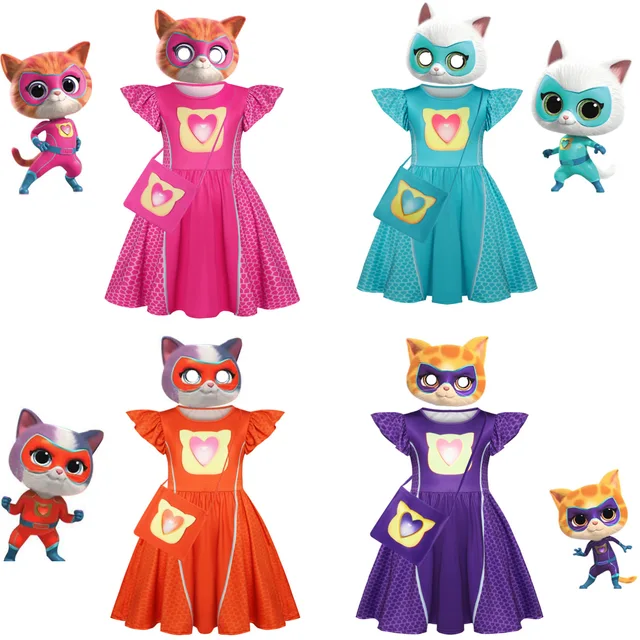 Nouveau SuperKitties filles vêtements enfants Cosplay Costume pour anniversaire carnaval vêtements robe d'été robe à manches volantes 81331 1